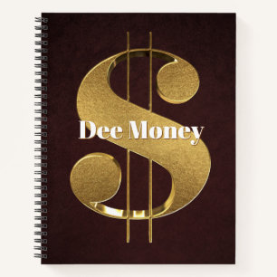 Personalisiertes Gold-Dollar-Zeichen Notizblock