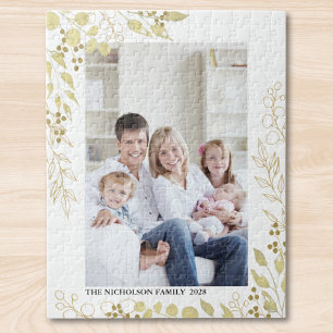 Personalisiertes Gold-Eukalyptus-Foto Puzzle