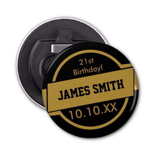 Personalisiertes Gold Flaschenöffner (Vorderseite)