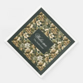 Personalisiertes Gold Floral Napkins Shabby Chic S Serviette (Ecke)