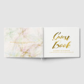 Personalisiertes Gold Foil Marble Wedding Gästebuc Gästebuch (Voll)