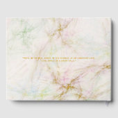 Personalisiertes Gold Foil Marble Wedding Gästebuc Gästebuch (Rückseite)