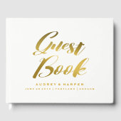 Personalisiertes Gold Foil Marble Wedding Gästebuc Gästebuch (Vorderseite)