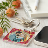 Personalisiertes Gold, Geschenk des Roten Herzens Schlüsselanhänger (Vorderseite rechts)