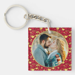 Personalisiertes Gold, Geschenk des Roten Herzens Schlüsselanhänger