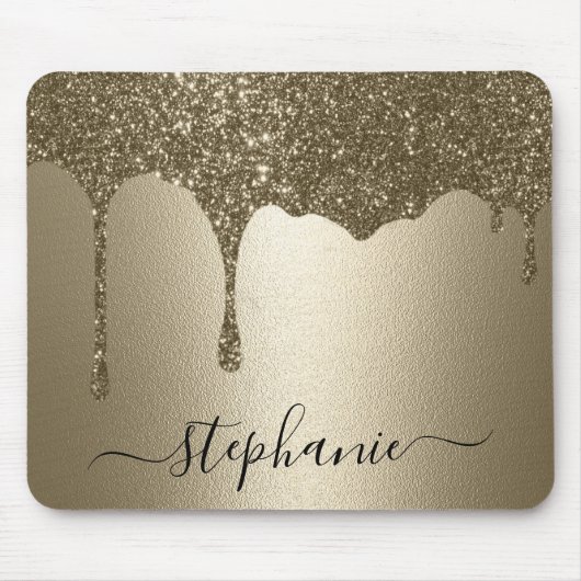 Personalisiertes Gold-Glitter-Drip  Mousepad (Vorne)