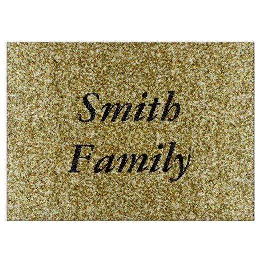 Personalisiertes Gold Glitzer Cutting Board Schneidebrett (Vorderseite)