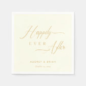 Personalisiertes Gold glücklich je nach Elfenbeinh Serviette (Vorderseite)