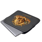 Personalisiertes Gold-Grau Sternzeichen Löwe  Laptopschutzhülle (Vorne Knopf)