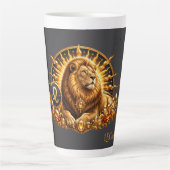Personalisiertes Gold-Grau Sternzeichen Löwe Milchtasse (Vorderseite)