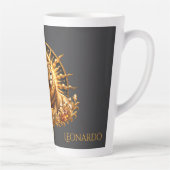 Personalisiertes Gold-Grau Sternzeichen Löwe Milchtasse (Rechts)