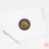 Personalisiertes Gold-Grau Sternzeichen Löwe Runder Aufkleber (Umschlag)