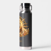 Personalisiertes Gold-Grau Sternzeichen Löwe Trinkflasche (Rückseite)