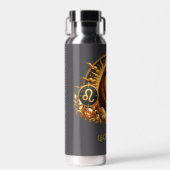 Personalisiertes Gold-Grau Sternzeichen Löwe Trinkflasche (Vorne)