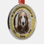 Personalisiertes Gold-Hund-Memorial Ornament Aus Metall (Rechts)