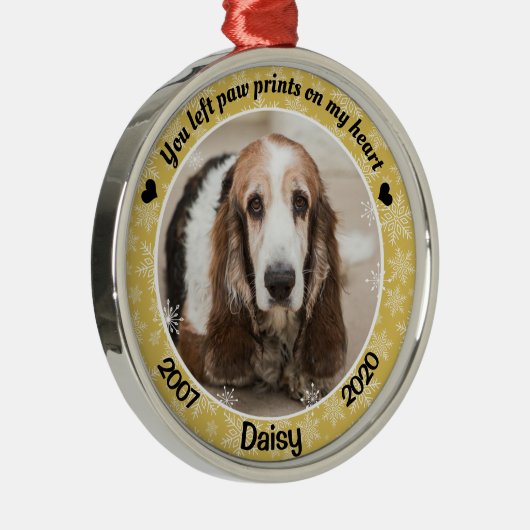 Personalisiertes Gold-Hund-Memorial Ornament Aus Metall (Rechts)