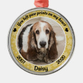 Personalisiertes Gold-Hund-Memorial Ornament Aus Metall (Vorne)