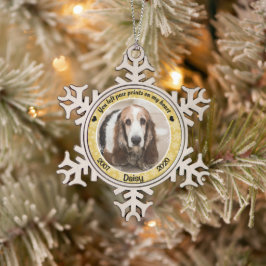 Personalisiertes Gold-Hund-Memorial Schneeflocken Zinn-Ornament