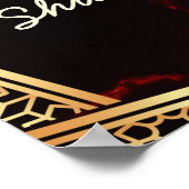 Personalisiertes Gold-islamisches Hochzeitsgeschen Poster (Ecke)