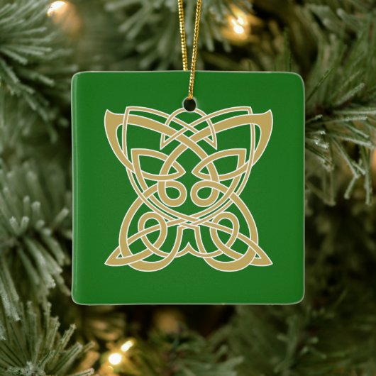 Personalisiertes Gold keltisches Schmetterling Keramikornament (Baum)