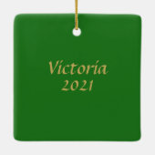 Personalisiertes Gold keltisches Schmetterling Keramikornament (Rückseite)