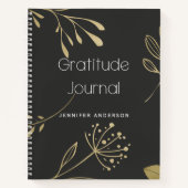 Personalisiertes Gold Leaf Charcoal Dankesblatt Notizblock (Vorderseite)