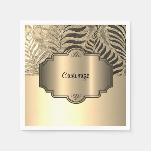 Personalisiertes Gold-Leaf-Motif 3 Serviette (Vorderseite)