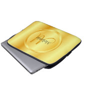 Personalisiertes Gold-Look Elegantes modernes Mono Laptopschutzhülle (Vorne Knopf)
