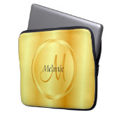 Personalisiertes Gold-Look Elegantes modernes Mono Laptopschutzhülle (Vorderseite Links)