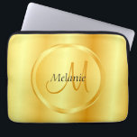 Personalisiertes Gold-Look Elegantes modernes Mono Laptopschutzhülle<br><div class="desc">Personalisiert Gold Look Elegante moderne Monogram Template Electronics Bag / Laptop Sleeve.</div>