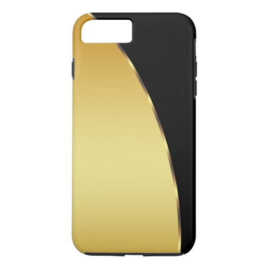 Personalisiertes Gold Metall Elegante Moderne Schw Case-Mate iPhone Hülle (Rückseite)
