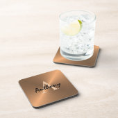 Personalisiertes Gold Metallic Bronze Monogramm Getränkeuntersetzer (Rechte Seite)