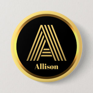 Personalisiertes Gold Mit Monogramm Buchstabe A Button