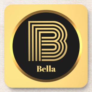 Personalisiertes Gold Mit Monogramm Buchstabe B Getränkeuntersetzer