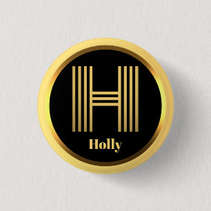 Personalisiertes Gold Mit Monogramm Buchstabe H Button