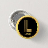 Personalisiertes Gold Mit Monogramm Buchstabe L Button (Vorne & Hinten)