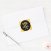 Personalisiertes Gold Mit Monogramm Buchstabe Z Quadratischer Aufkleber (Umschlag)