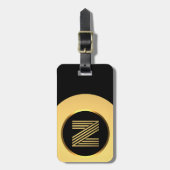 Personalisiertes Gold Mit Monogramm Letter N Gepäc Gepäckanhänger (Vorderseite vertikal)