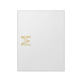 Personalisiertes Gold Monogramm und Name Notizblock (Rotiert)