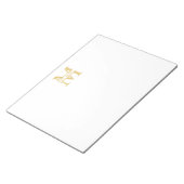 Personalisiertes Gold Monogramm und Name Notizblock (angewinkelt)