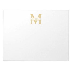 Personalisiertes Gold Monogramm und Name Notizblock