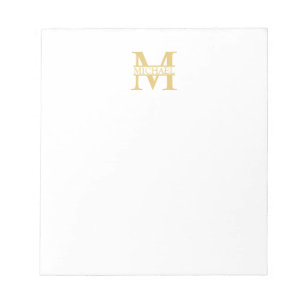 Personalisiertes Gold Monogramm und Name Notizblock