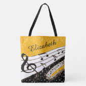 Personalisiertes Gold-Musikthema Tasche (Vorderseite)