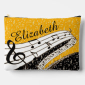 Personalisiertes Gold-Musikthema Zubehörtasche (Vorderseite)