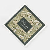 Personalisiertes Gold Napkins Chic Botanisches Des Serviette (Ecke)