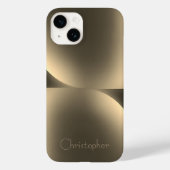 Personalisiertes Gold Radial Texture iPhone 15 Case-Mate iPhone Hülle (Rückseite)