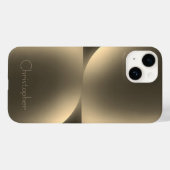 Personalisiertes Gold Radial Texture iPhone 15 Case-Mate iPhone Hülle (Rückseite (Horizontal))