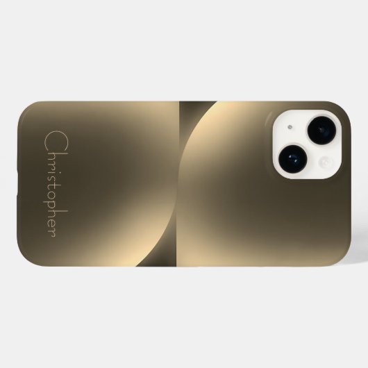 Personalisiertes Gold Radial Texture iPhone 15 Case-Mate iPhone Hülle (Rückseite (Horizontal))
