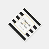 Personalisiertes Gold-Rahmen-Hochzeitspapier Serviette (Ecke)