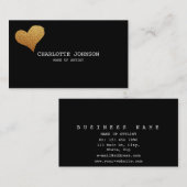 Personalisiertes Gold Shiny Heart Glitzer Vip Visitenkarte (Vorne/Hinten)